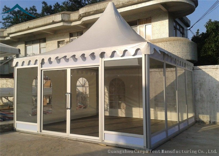 Aluminum Pagoda Marquees Outdoor White Garden Pavilion With Glass Wall System