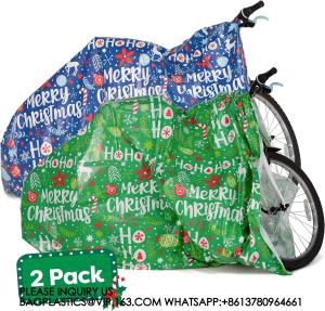 China Christmas Bicycle Bag 60” X 72&quot;, Jumbo Gift Bag For Xmas Season, Large Bike Present Bag Gift Tags For Holiday Gift factory