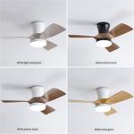 32 Inch Simple Frequency Wooden Blade Ceiling Fan Conversion Nordic Home Fan