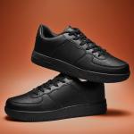 Custom Logo TPR Bottom Leather Casual Sneakers Breathable White Flat Sneakers