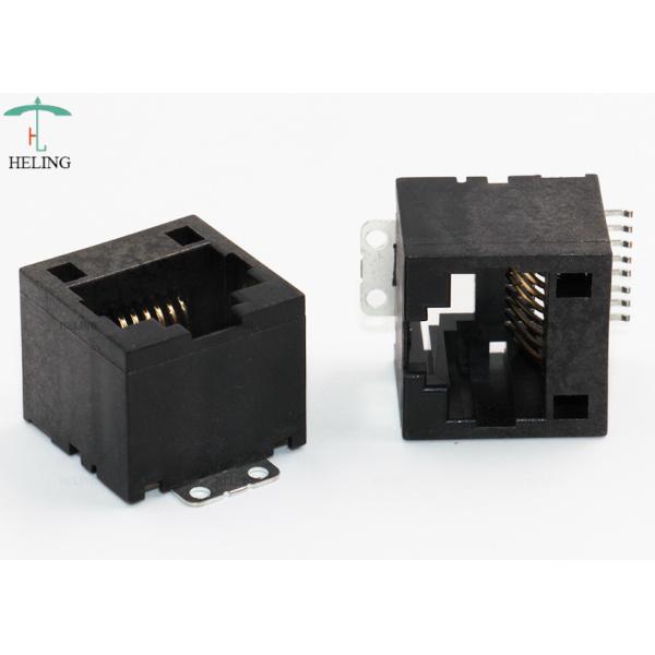 China Black Housing RJ45 Vertical Connector No - Shielding Shell For Hubs / Router factory