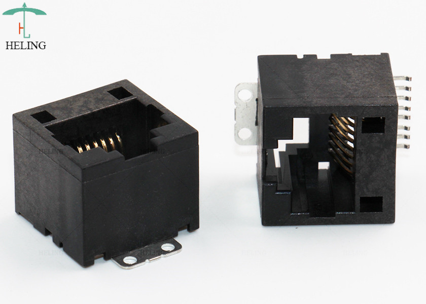 Low Profile Tab Up Female Lan SMT RJ45 Waterproof Connector Through Hole 1x1