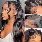 Ready to Ship Brazilian Virgin Hair Body Wave 180% Preplucked 13x6 HD ransparent