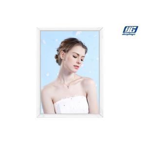 China Stainless Steel Wire Hanging LED Light Box With Double Sided Silver Snap Open Frame on sale