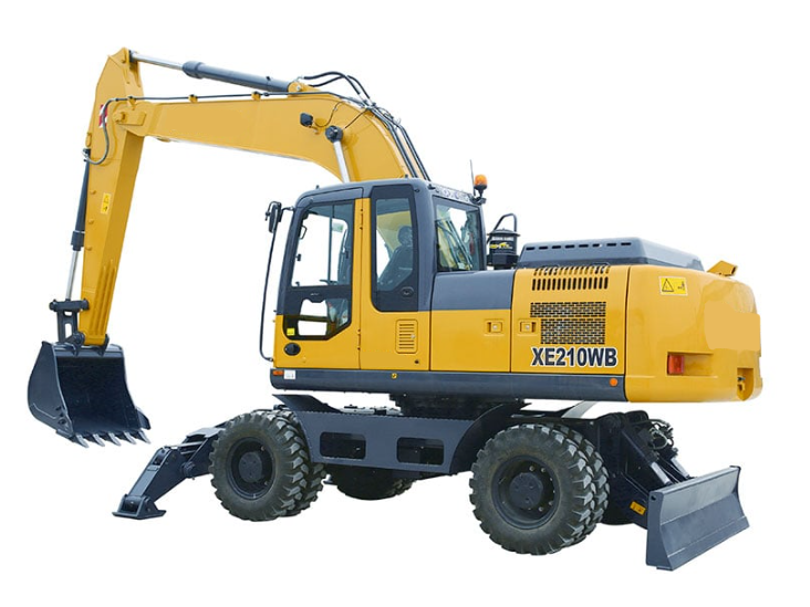 XE210WB Wheeled Hydraulic Excavator Excellent Stability High Mobility First Class Digging Force