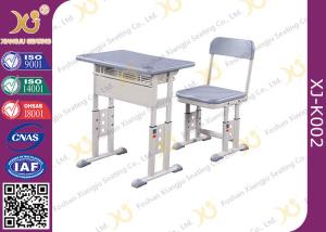China Double Tube Strong Support Aluminum Student Desk And Chair Set For University School factory