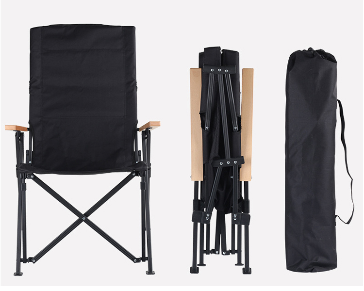 Metal 4-Position Adjustable Backrest Folding Chair for Camping Fishing Hiking Outdoor