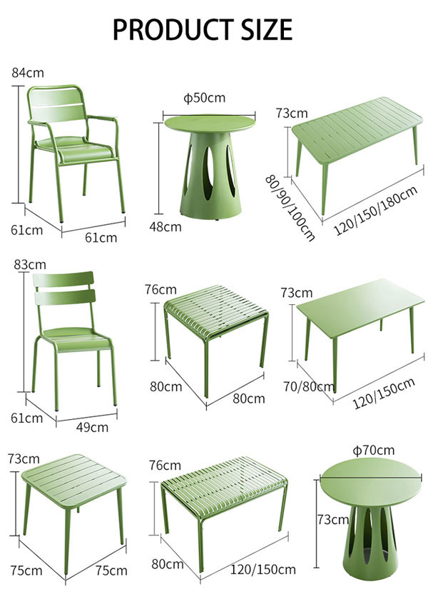 Patio Dining Chairs And Table Set Modern Aluminum Metal Garden Outdoor 61x61x84cm