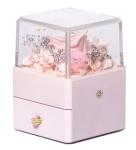 Resin Flower Jewelry Box Ring Box With Flower Inside 115X115X110mm