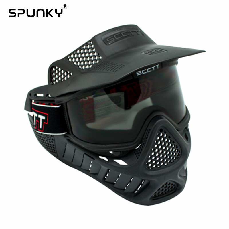 Scctt Airsoft Paintball Mask with Double lens Goggles Adjustable