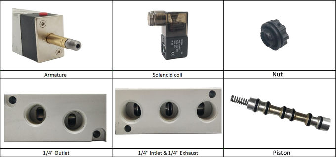 5 Way 3 Position 1/4'' AirTAC Type Solenoid Valve for Pneumatic Actuator 4V230C-08