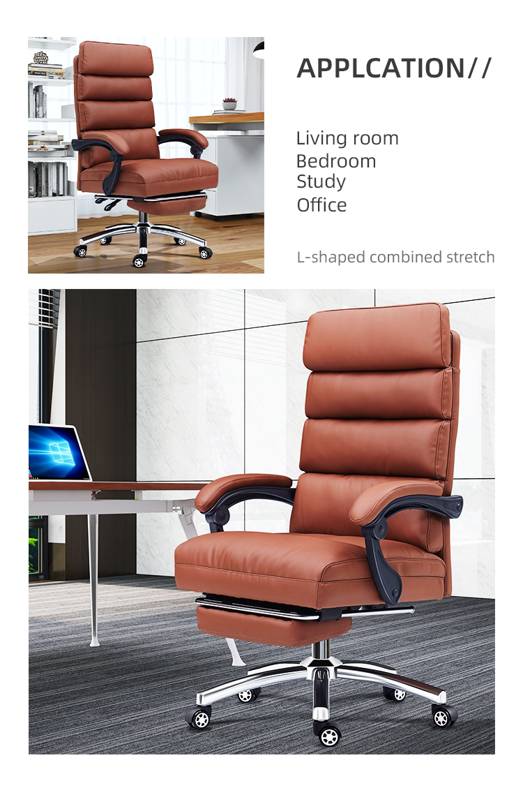 Brown Leather Executive Chair With Footrest Executive Office Chair With Leg Rest