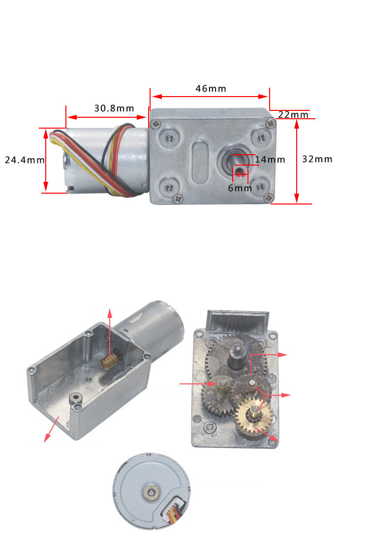 12V 24V Brusheless Worm Gear DC Motor Adjustable BLDC Gearmotor with Encoder