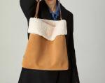 Lambswool Suede Shoulder Bag 28cm 30cm One Strap Bucket Bag