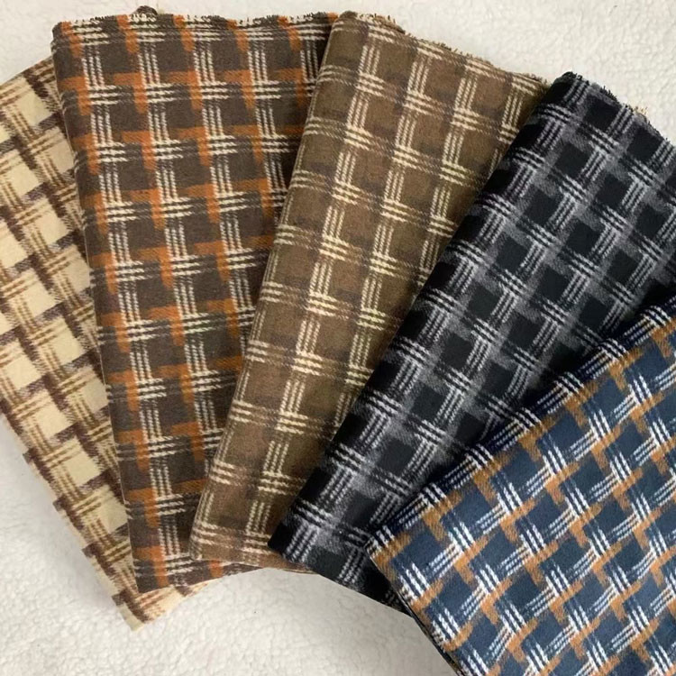 Tartan Check Polyester Wool Materials Fabric Houndstooth Retro Plaid