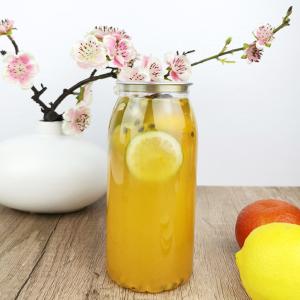 China 650ml Tea Clear Round Plastic Container Bottles With Snap Lids factory