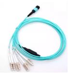 12 Cores Om3 MPO - LC UPC MM Fiber Optic Patch Cord Optical
