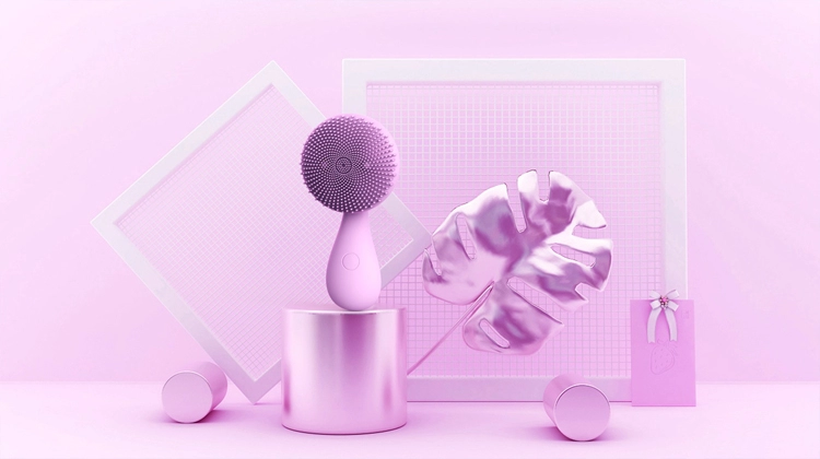 Rotating Magnetic Beads Silicone Facial Cleansing Brush 8000rmp/Min
