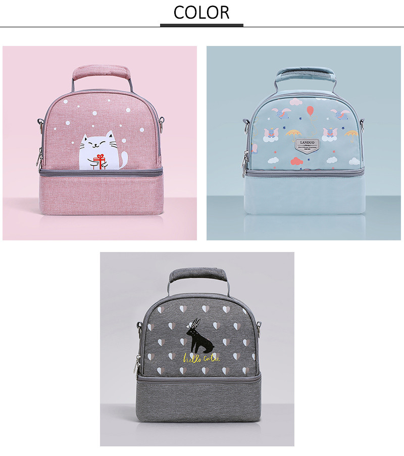 Adjustable Shoulder L24cm Food Cooler Bag for Children