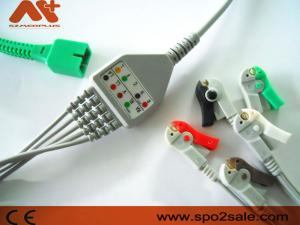 China MEK MP 1000, MP 600, MP 500 Compatible 5 Lead Clip Direct-Connect ECG Cable factory