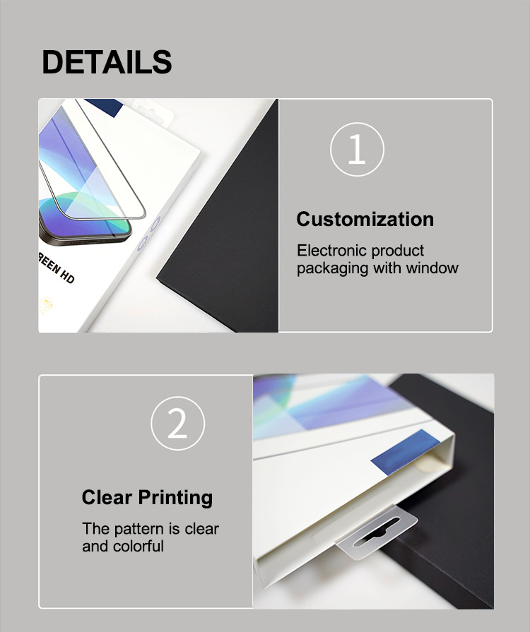 Oem Rigid Cardboard Screen Protector Packaging Box Design