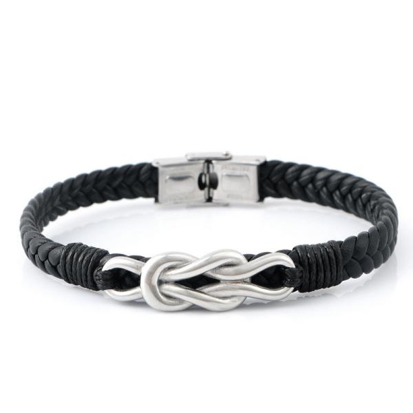 Explosive leather magnetic buckle men's bracelet retro trend simple bracelet