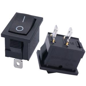 China AC 6A/250V 10A/125V Black 2 Pin Position Snap in ON OFF Electrical Boat Rocker Switch factory