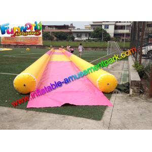 50M Single Lane Pink Inflatable Water Splash Slip Slide With Pool