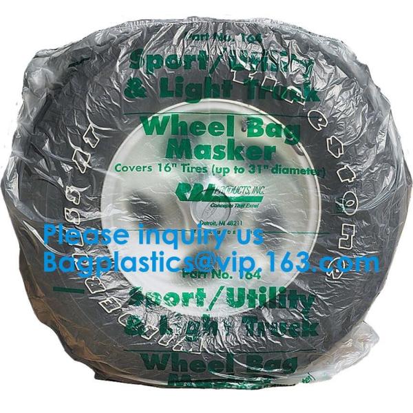 Tire Storage Bags Car Plastic Tire Bags For Automotive Interior Protection, Auto Repair Shops Tire Covers For Wheel