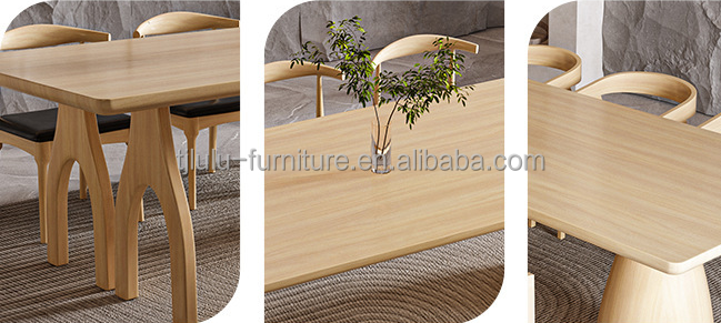 Customized Modern Design Rectangle Natural Solid Wood Table for Event Furniture
