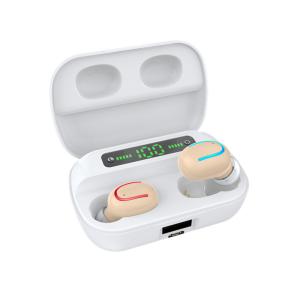 China Digital LCD Power Display TWS Bluetooth Headsets Mini Hidden Wireless Portable Custom Earbuds with Power Bank on sale