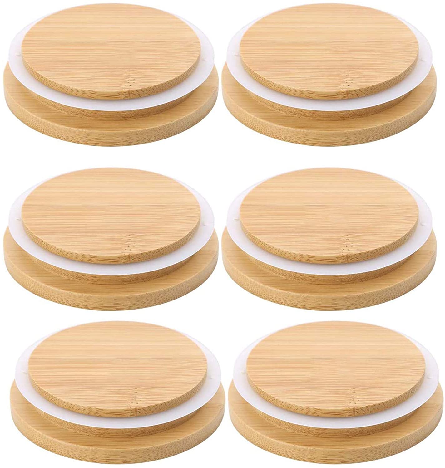 Custom Wooden Mason Jar Lids Reusable Bamboo Mason Canning Lids Compatible with Wide Mouth Mason Jar Canning Jar
