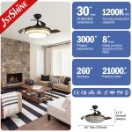 42'' Retractable Ceiling Fan With Dimmable LED Light Amd DC Motor