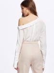 Elegant Women Blouse Tops With Asymmetrical Neck