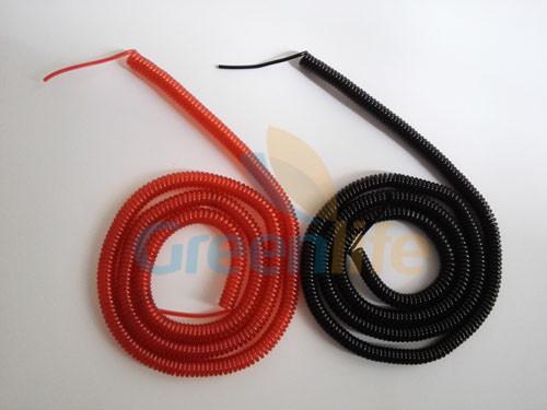 Custom Special 1metre Long Red/Black Wire Reinforced Coiled Cable Safety Cord