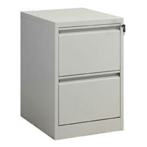 China 2 Drawers Metal Filing Cabinet Matt Light Grey RAL7035 With Swan Neck Grip Handle factory