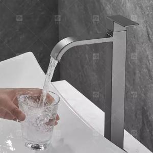China Gray Single Cooling Bathroom Basin Faucet Countertop Washtable Household Balcony Stainless Steel factory