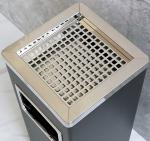 Indoor Standing Brushed 15L Metal Waste Bin With Ashtray