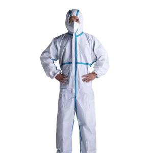 China Health Care Plastic Isolation Gowns , White Isolation Gowns Logo Printed factory
