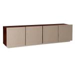 Leather 0.45m Cabinet Console Table Titanium Living Room TV