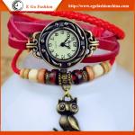 Owl Bracelet Watches for Woman Genuine Leather Watch Quartz Analog Watch Female