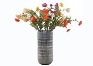 China Hand Blown Glass Vase Gray White Color Fashionable Appearance factory