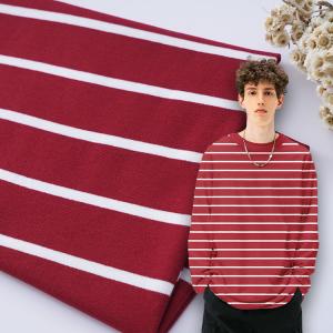 China Moisture Wicking Lycra Cotton Stripe Fabric Cotton Ribbed Fabric For Shirt on sale