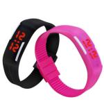 Plastic Case LED Digital Silicone Sports Watch With Chinese Electronic Movement