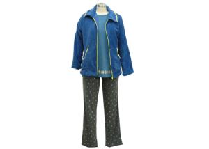 China Cotton Print Women'S Long Sleeve Pyjama Set , Ladies 3 Piece Pyjama Set Breathable factory