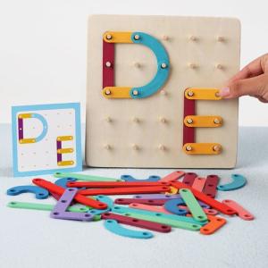 China Nail Board Puzzle Montessori Geometric Wooden Early Toy Toy Jigsaw Board Game Child Education Educational Wood Education factory