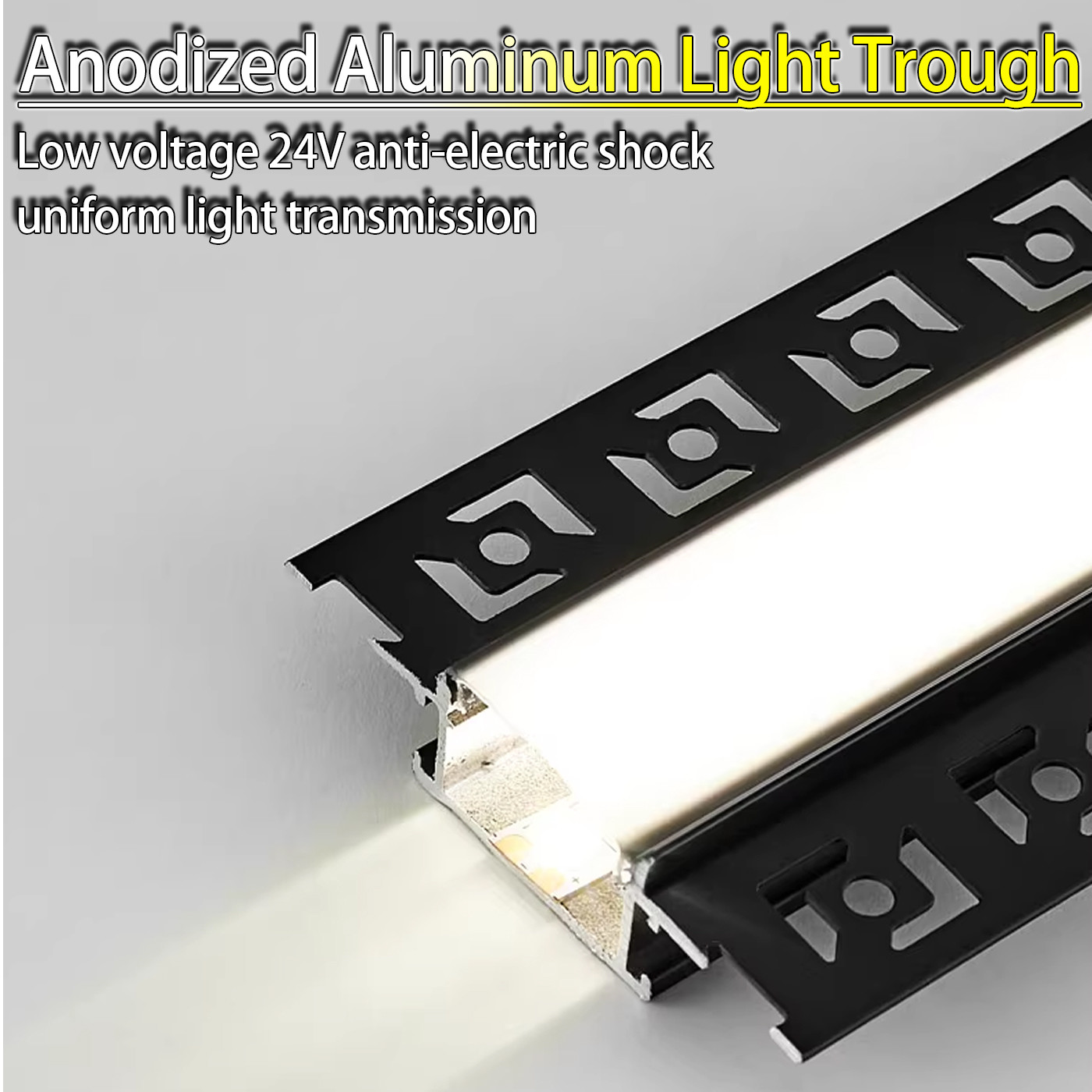 Linear Light Embedded Black LED Gypsum Ceiling Light Trough Living Room Yang Angle Aluminum Profile Card Slot Product
