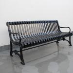 Waterproof Urban Outdoor Metal Garden Bench With Cast Iron And Steel Flat Bar