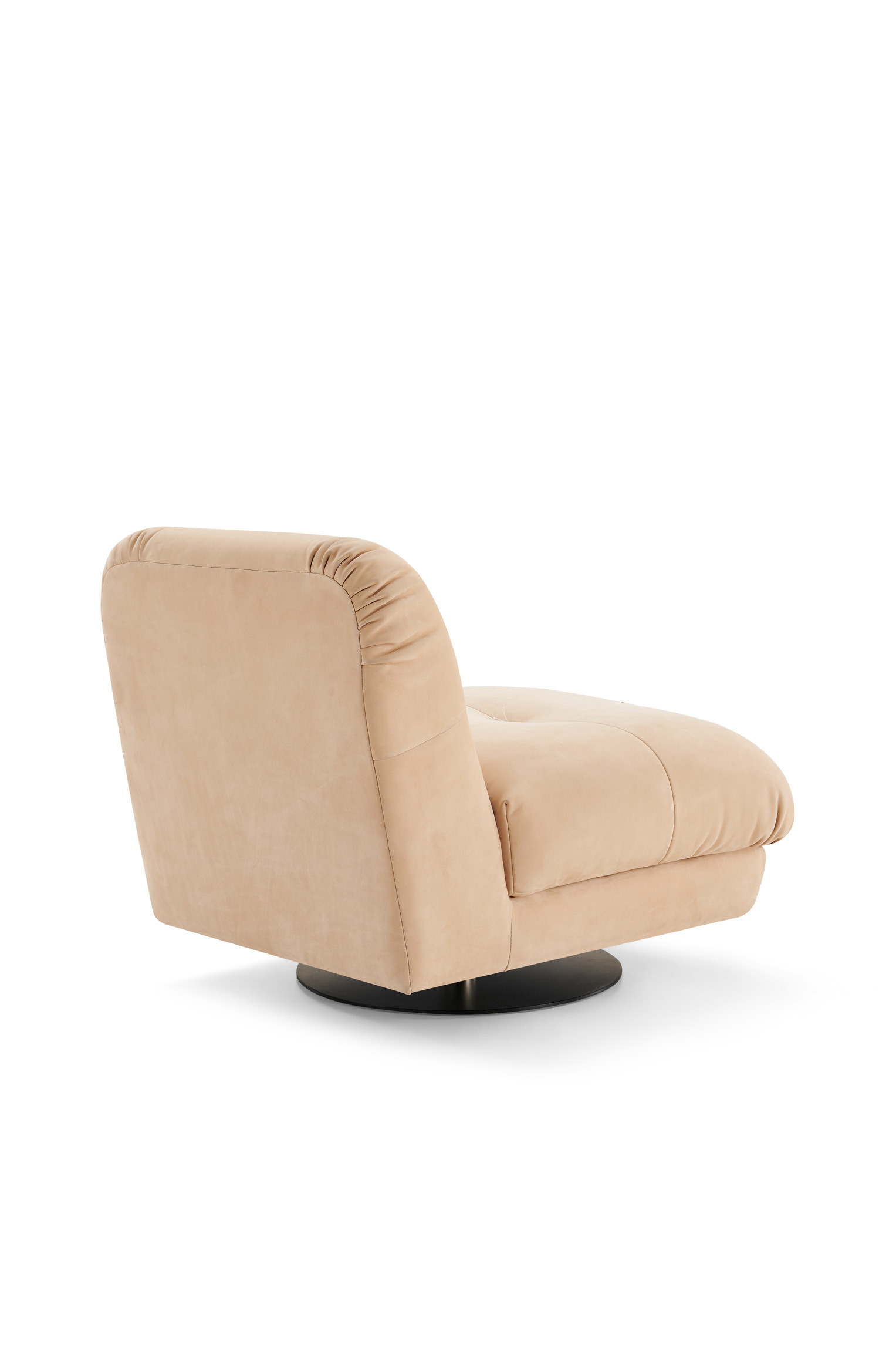 High End Hotel Lobby Furniture Simple Frosted Leather Swivel Single Lounge Chair