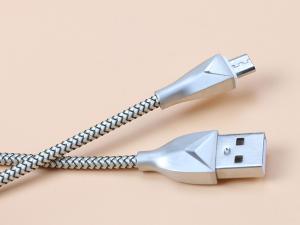 China Micro 8 Pin Retractable Usb Cable Braided Mesh Color Customized 100/200/300cm factory